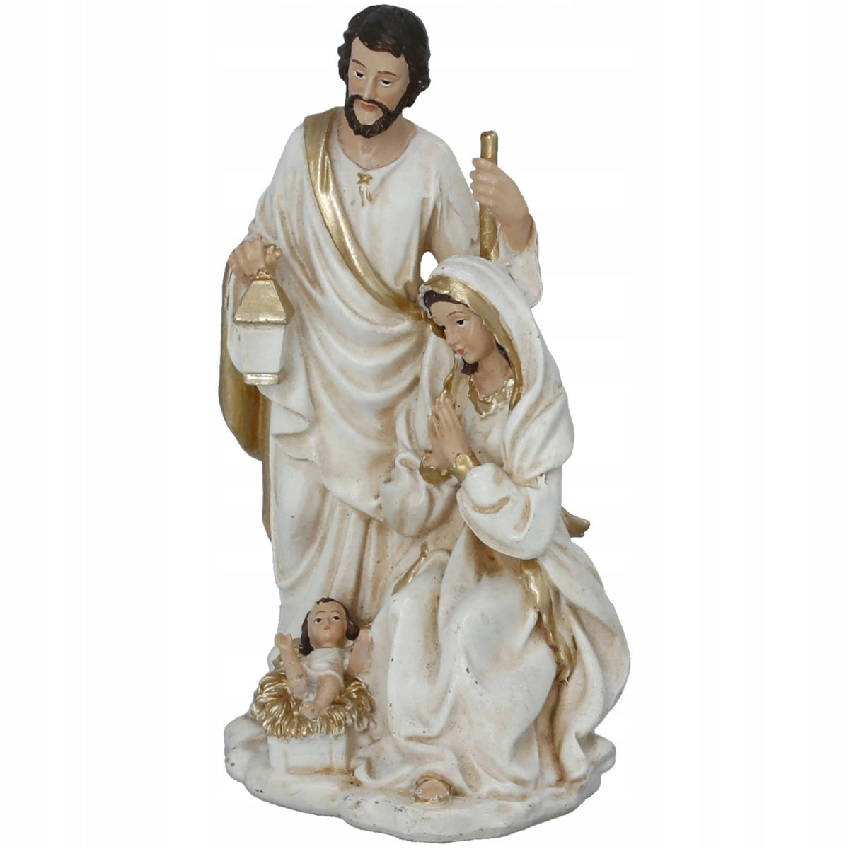Christmas Nativity Scene Holy Family white gold plated 13,5 cm ornament