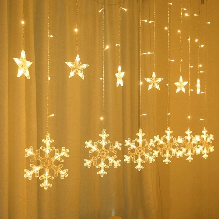 Christmas Ornament Snow White Stars Large Chrismas Light Warm