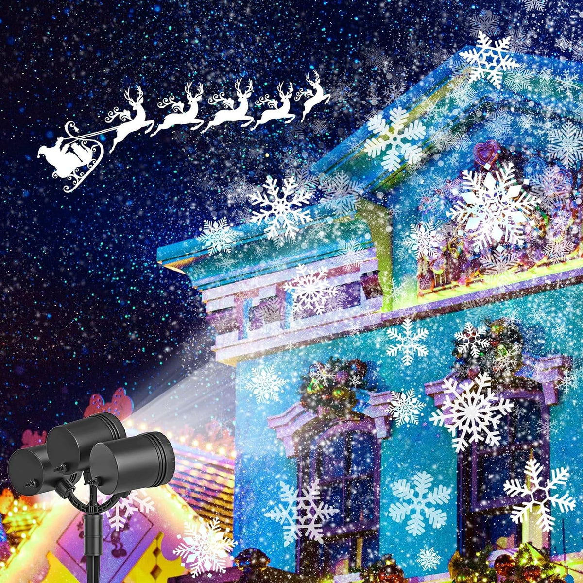 Christmas Projector LED Snowflakes 3 Heads IP65 Outdoor Manufacturer code 548664