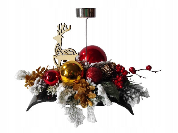 Christmas Reed Medium Red Gold Reindeer Table Decoration Brand no brand