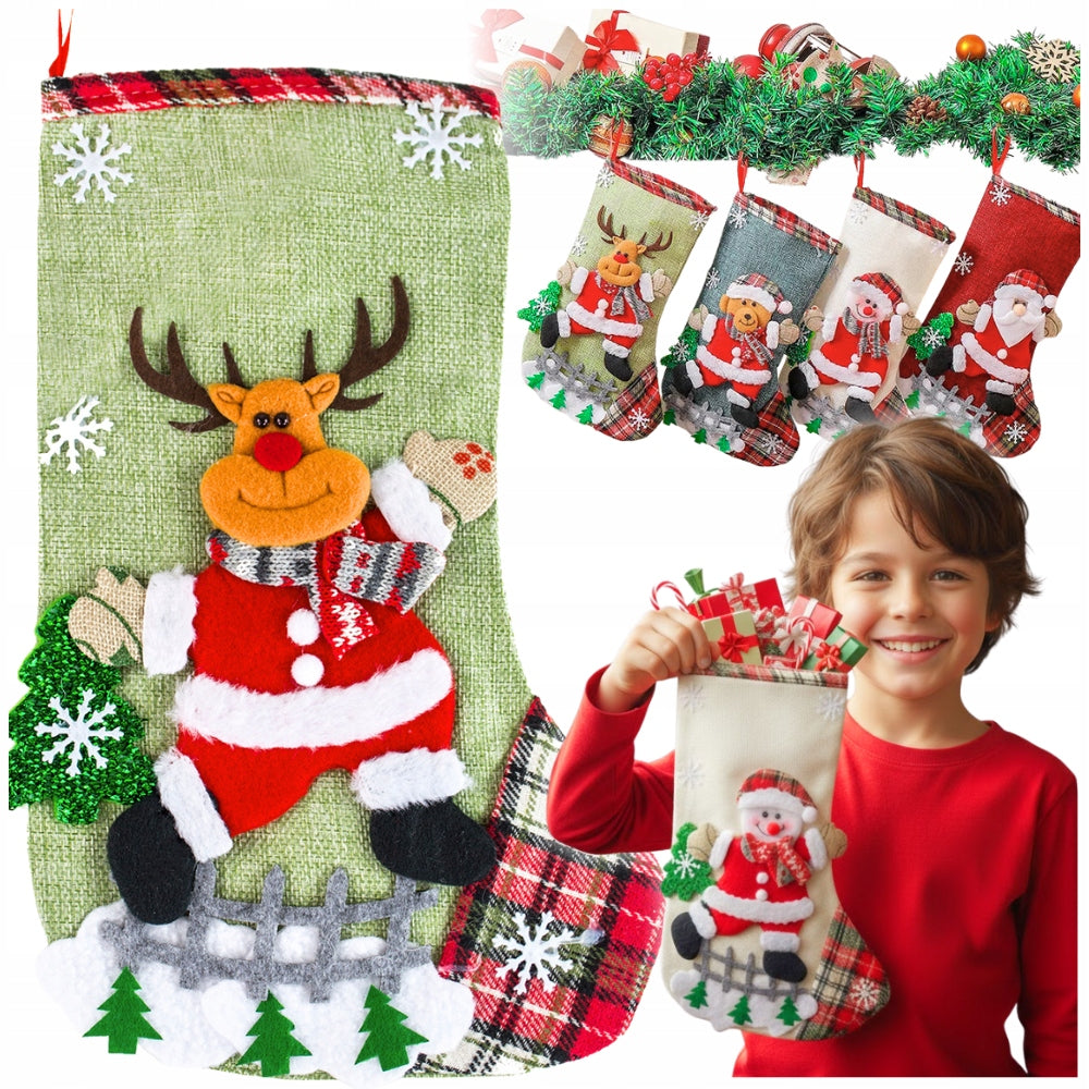 Christmas Socks 4 Pcs for Gifts Set Decorative Fireplace Decoration