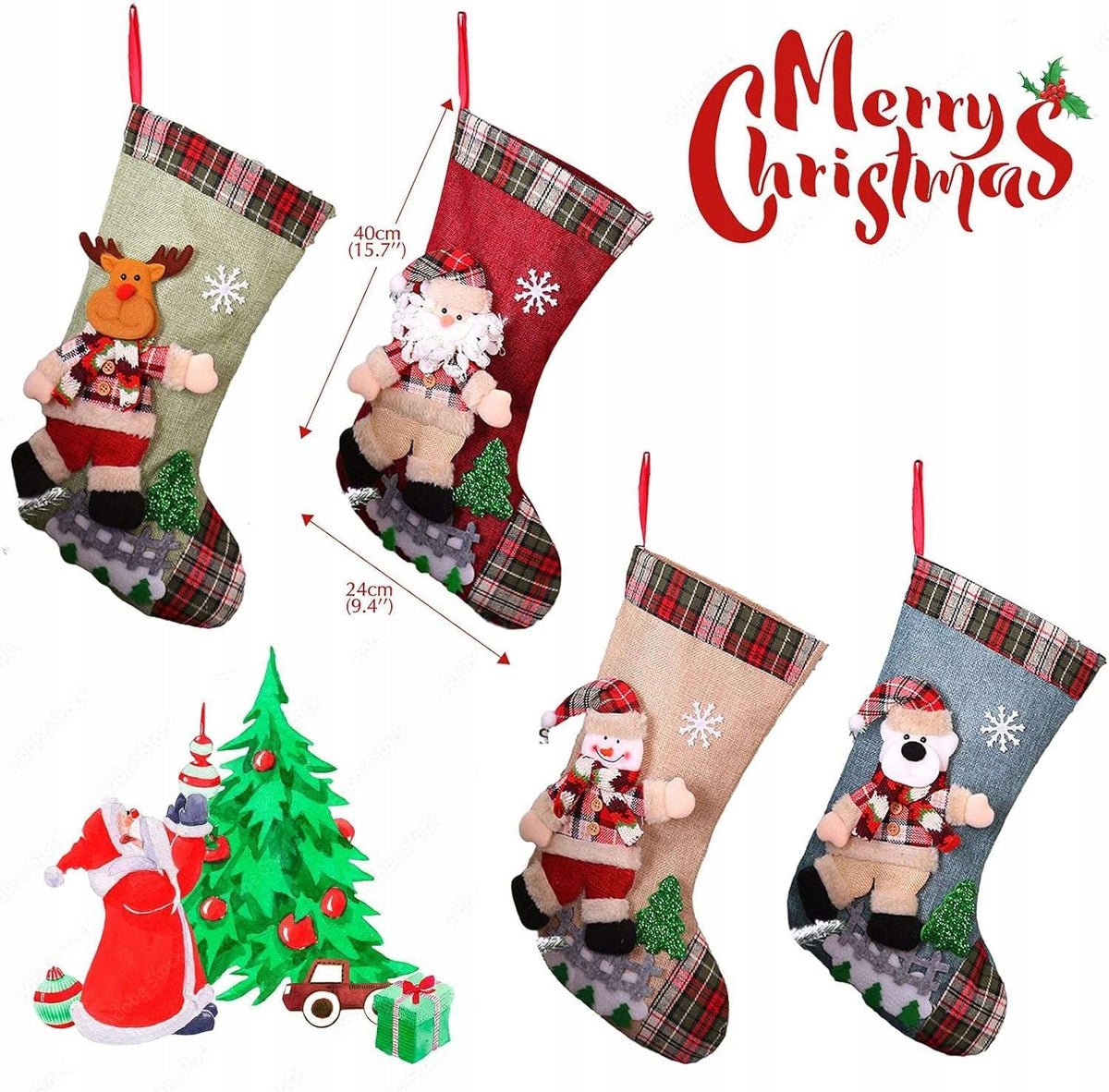 Christmas Socks for Fireplace Gifts 4 Pieces EAN (GTIN) 5904720407413
