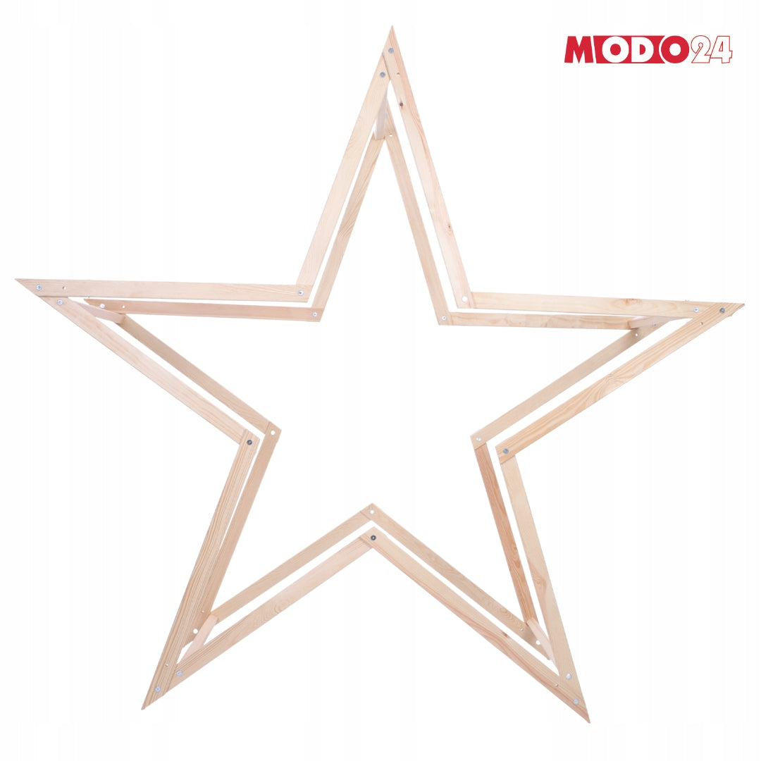 Christmas Star 3D Compact Folding ModoStar 189 cm Natural Wood Brand Modo24