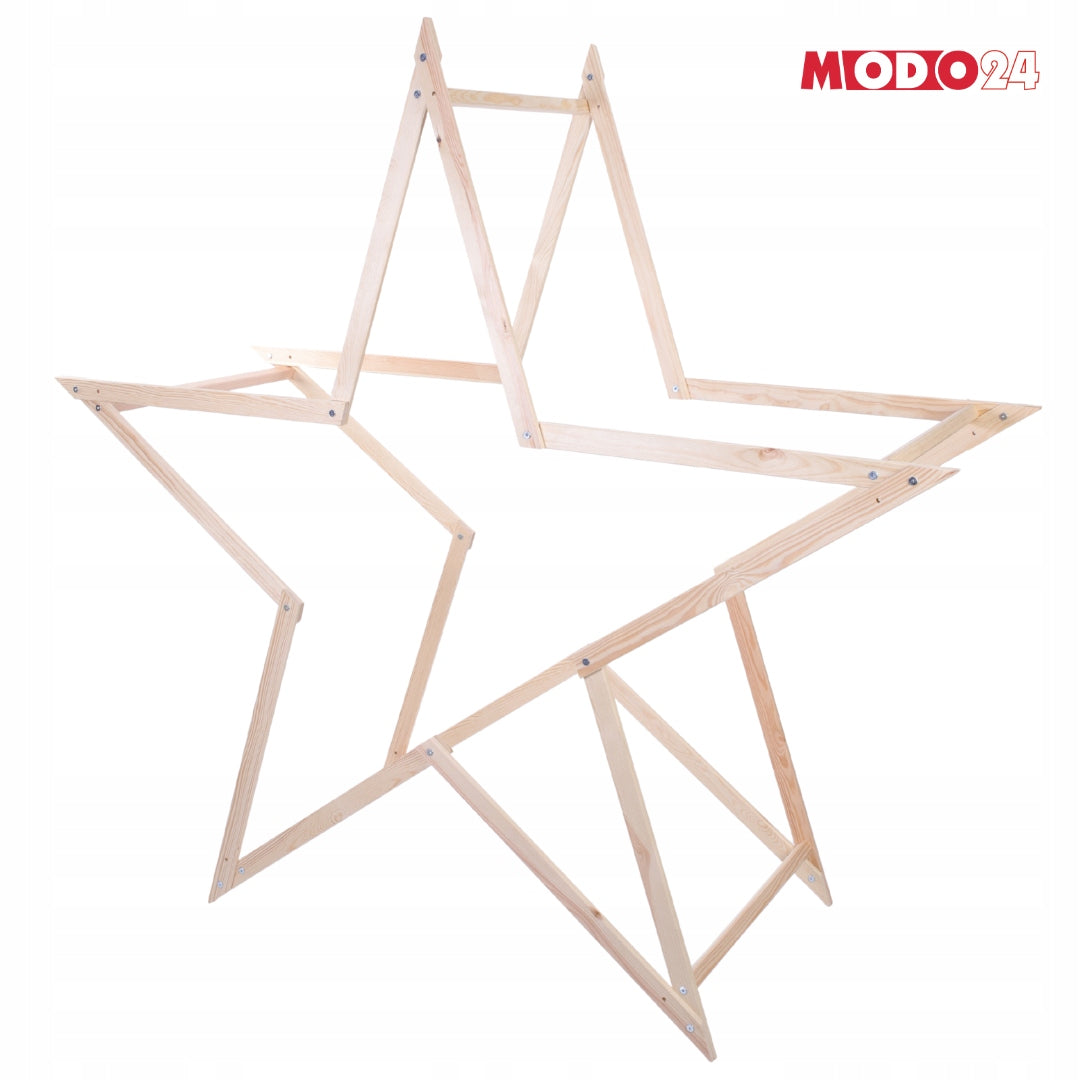Christmas Star 3D Compact Folding ModoStar 189 cm Natural Wood Packaging status original