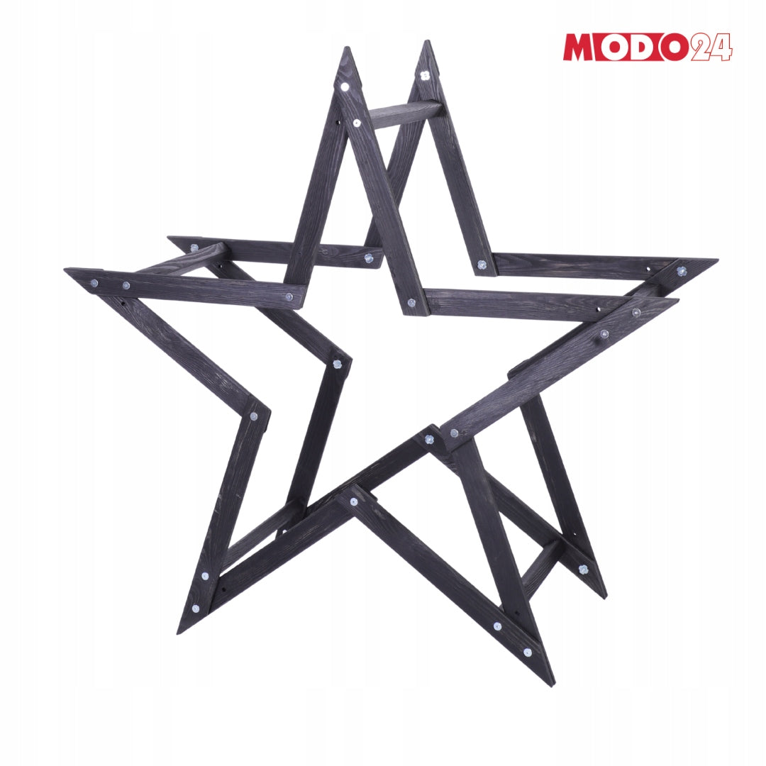 Christmas Star 3D Folding Easy Assembly ModoStar 114cm Wooden BLACK Packaging status original