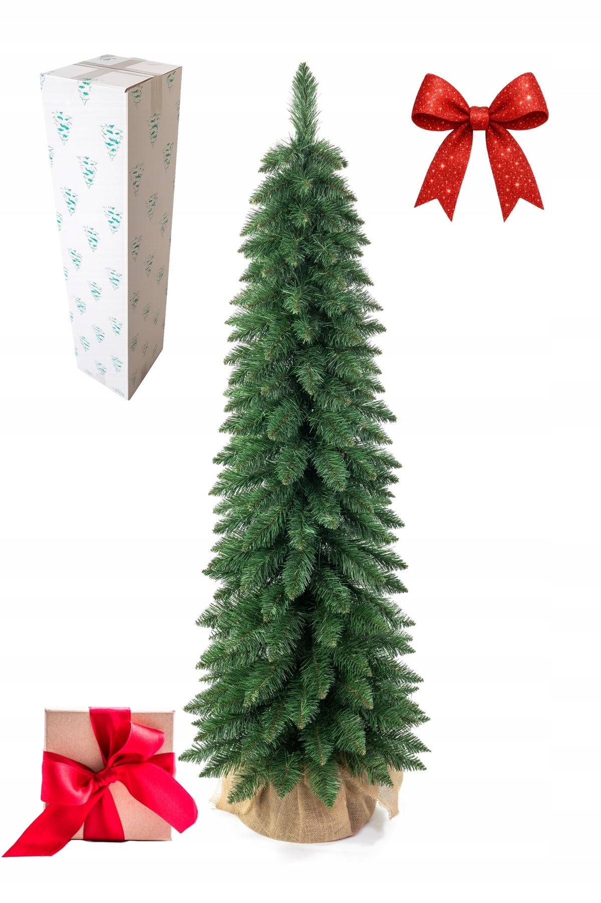 Christmas Tree Artificial 120 cm Pine Premium Slim Thick As Live + Carton FREEBIE Packaging status original