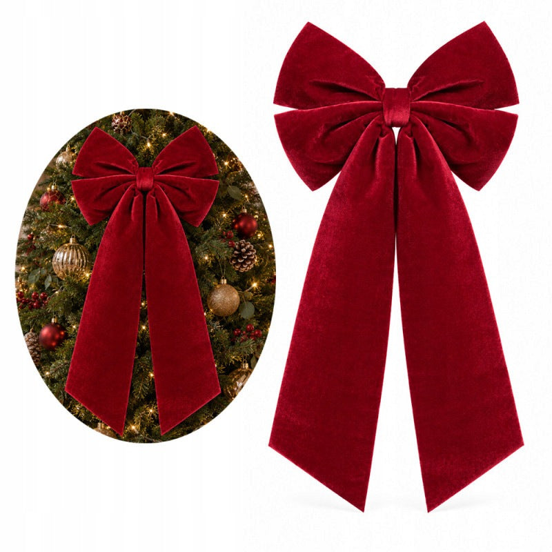 Christmas Tree Bow Large Decorative Christmas Decoration XL Red 60x30 cm