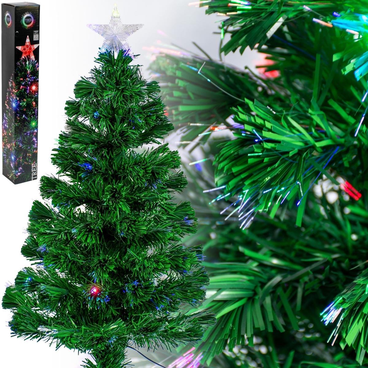Christmas Tree Decorative Fiber Optic 90 cm Christmas Ornament 95 LED Multicolor