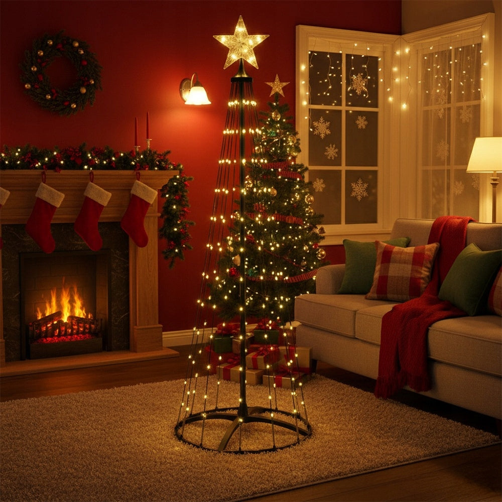 Christmas Tree Glowing Outdoor Garden Decoration with Top Lights 300 cm Brand Artemis