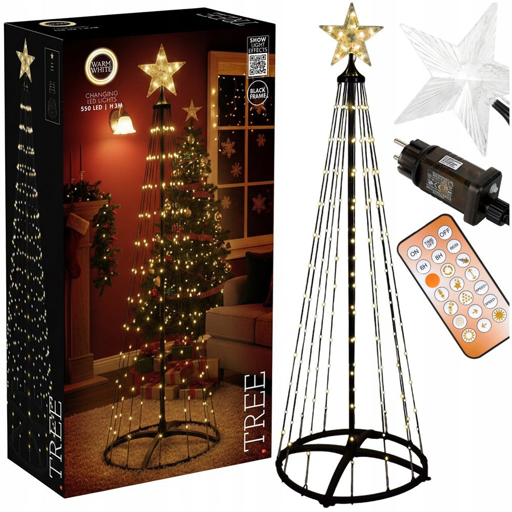 Christmas Tree Glowing Outdoor Garden Decoration with Top Lights 300 cm