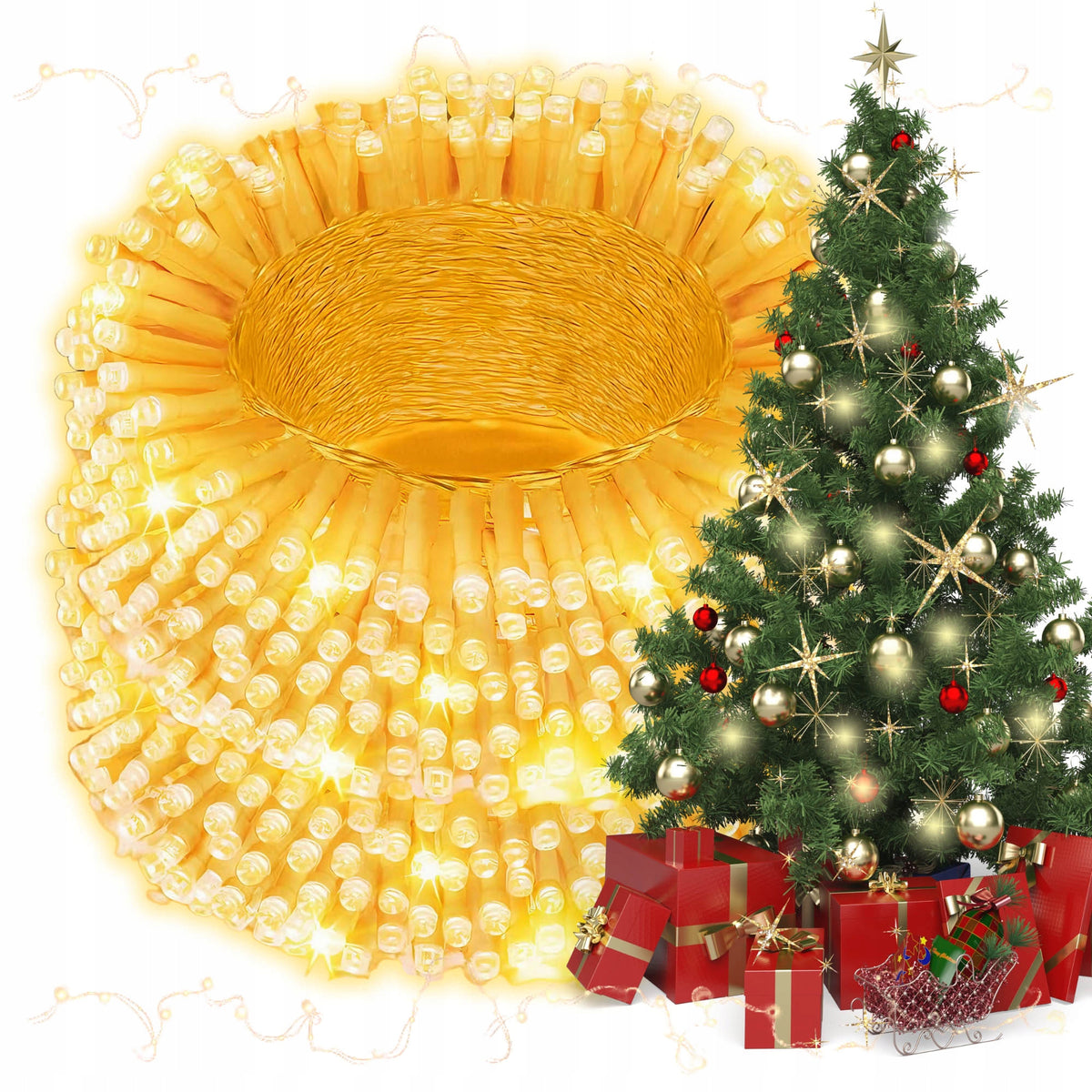 Christmas Tree Lights 500 LED 50m White Warm Outdoor Christmas Lights