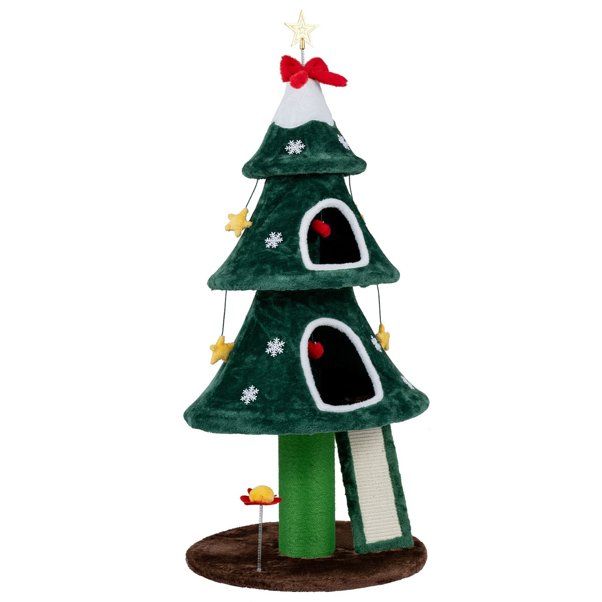 Christmas Tree Shaped Cat Scratcher with Hideouts