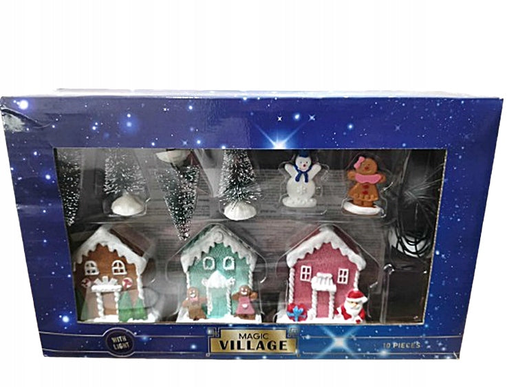 Christmas Village Town with Magic Village Lighting 10 pieces Manufacturer code 2555938