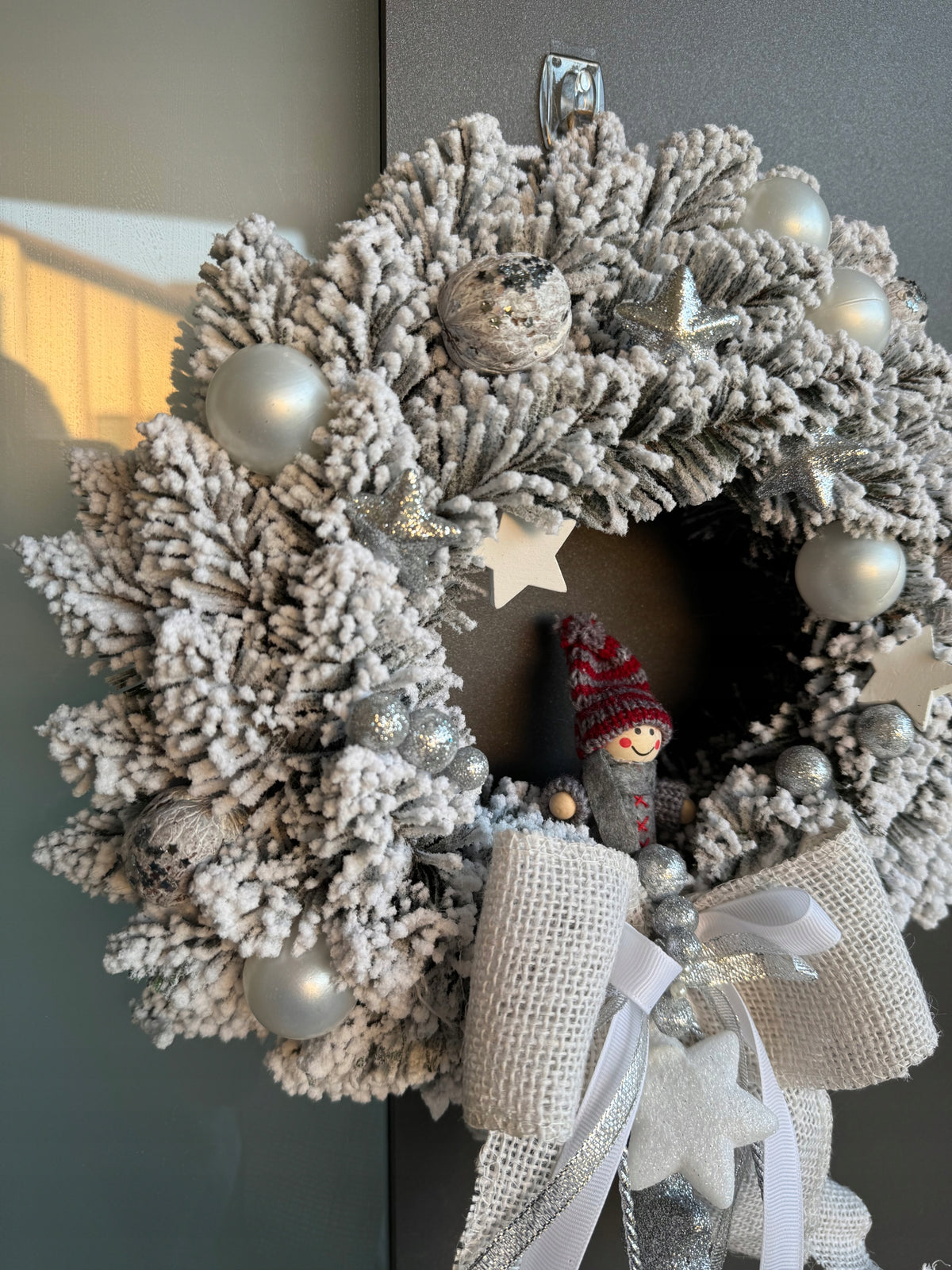 Christmas Wreath Decorative Snowy Christmas Decoration Silver Stars EAN (GTIN) 5905399379049
