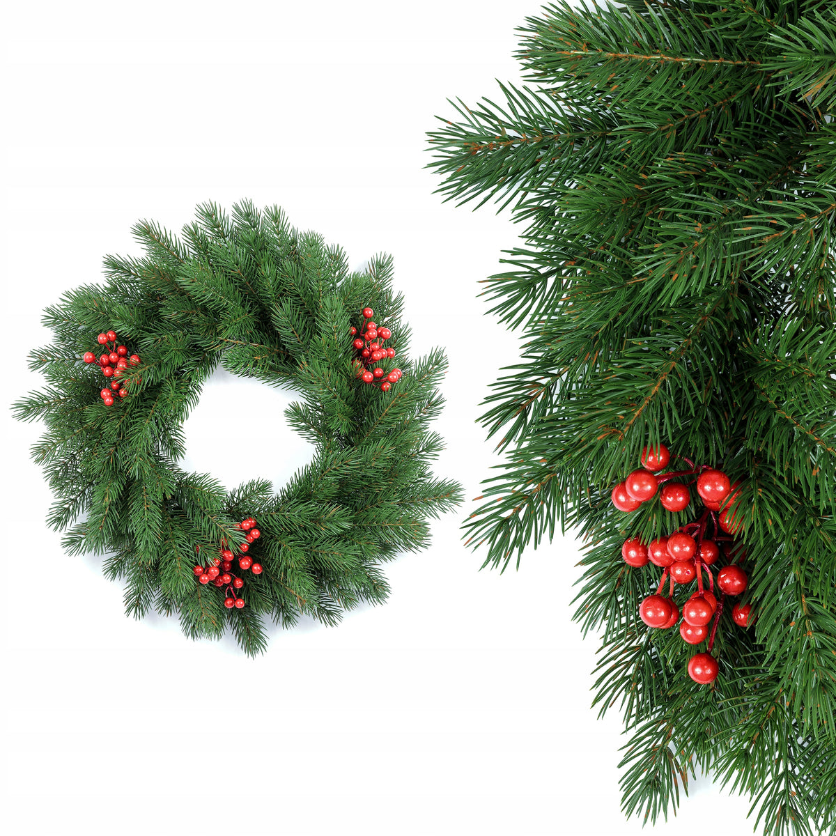 Christmas Wreath Forest Elegance Door Wreath Garland 100% PE 60 cm
