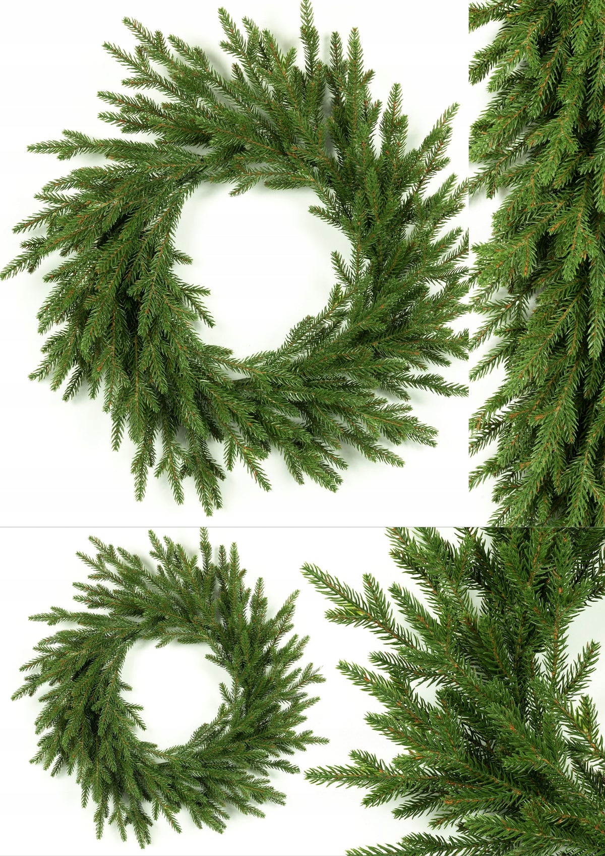 Christmas Wreath Spruce NATURE 3D 100%PE 60 cm FIREPLACE balustrade for doors