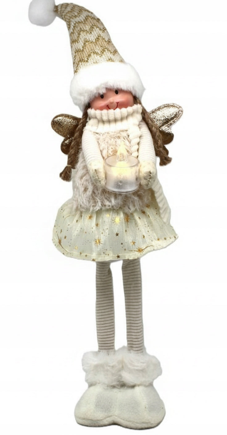 Christmas angel 45 cm LED - decorative figurine on long legs, ornament