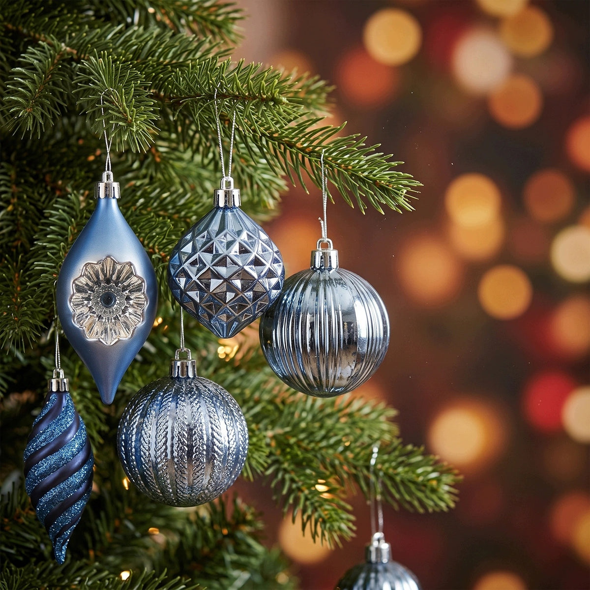 Christmas balls blue 32 pcs mix patterns icicle ornaments pendant Brand Kaemingk