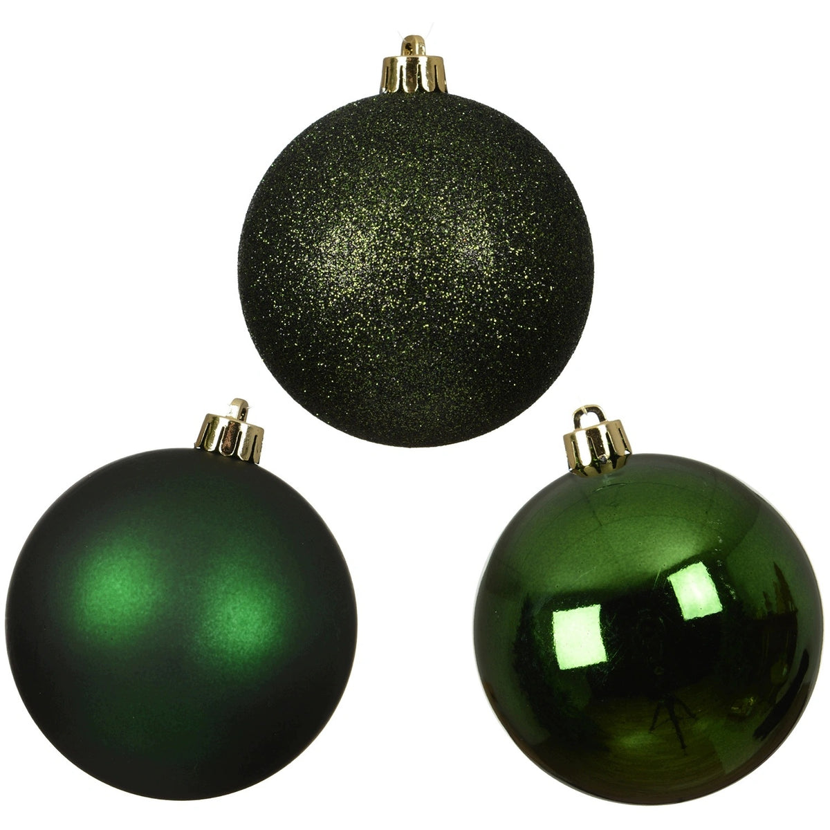 Christmas balls glass dark green 8 cm 34 pcs. mix gloss matt glitter Packaging status original