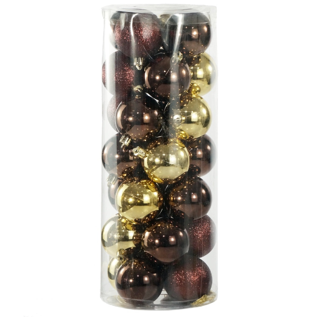 Christmas balls gold chocolate 6 cm set of baubles set of 28 pcs.