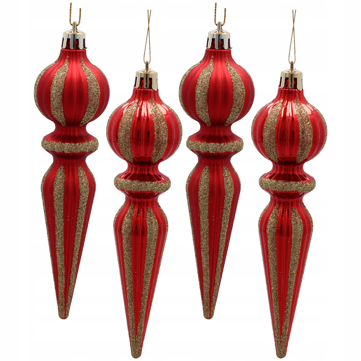 Christmas balls icicles plastic Christmas tree fittings 4pcs 16cm - Red Packaging status original