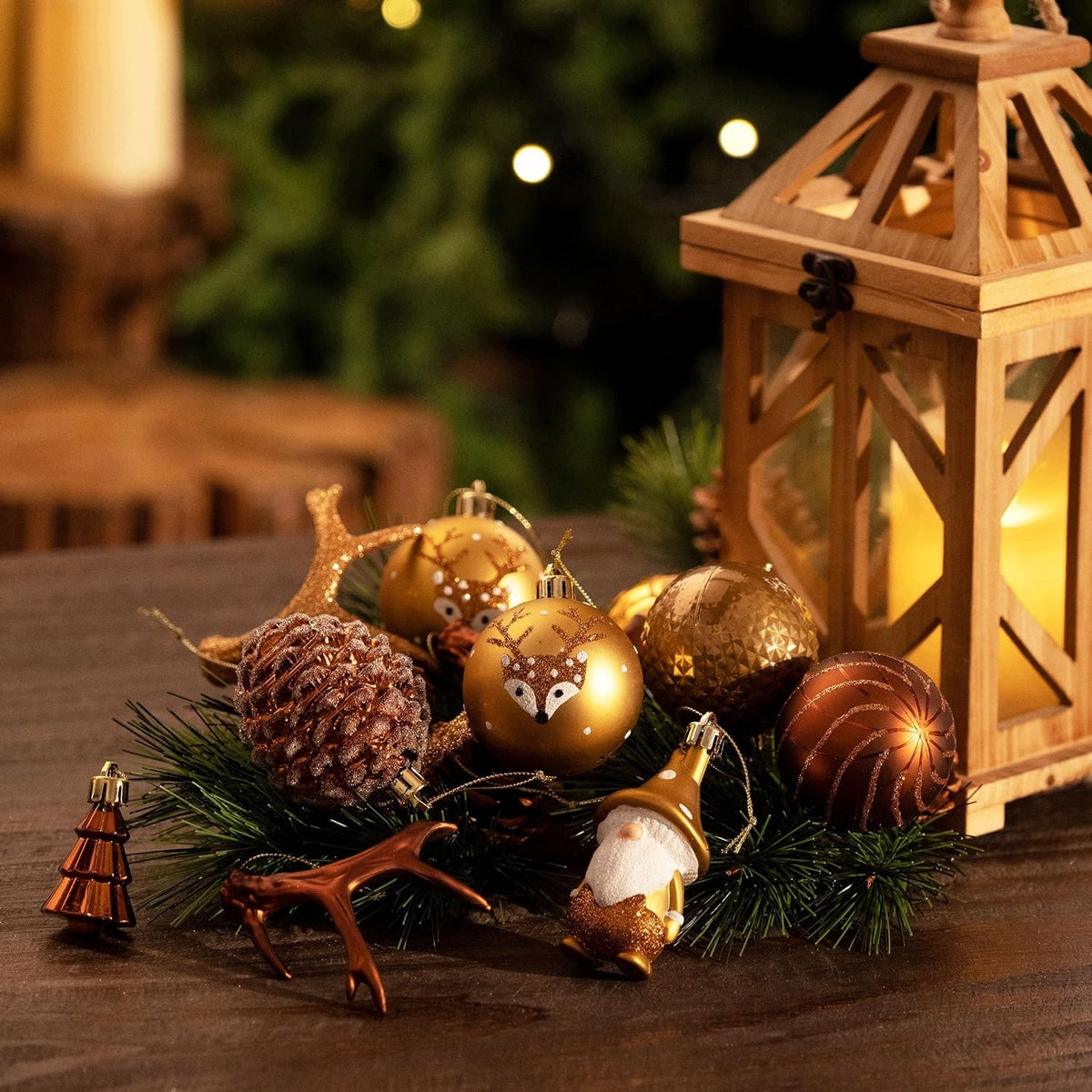 Christmas baubles set of 40 pieces 5-9cm brown unbreakable decorative Manufacturer code Bombki świąteczne