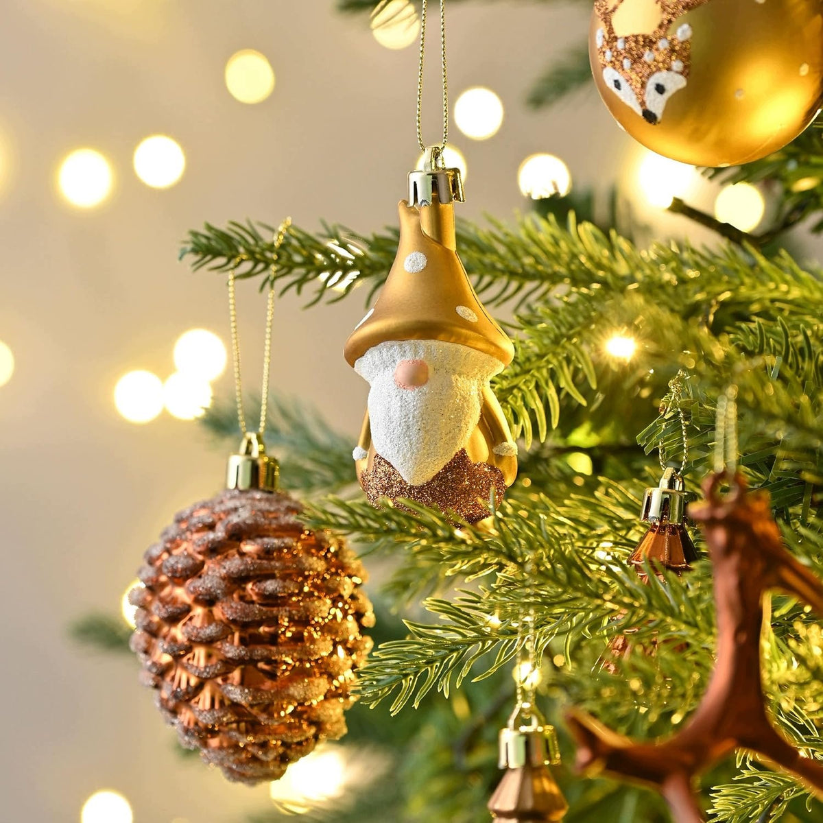 Christmas baubles set of 40 pieces 5-9cm brown unbreakable decorative Packaging status original