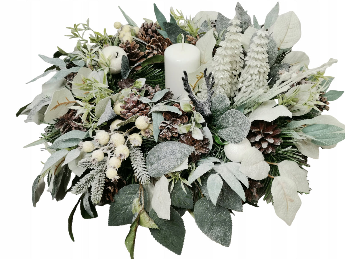 Christmas candle reed 50 cm Christmas wreath for cones table