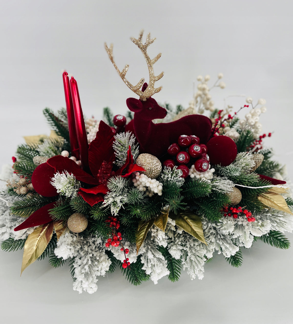 Christmas deer table decoration - Christmas wreath