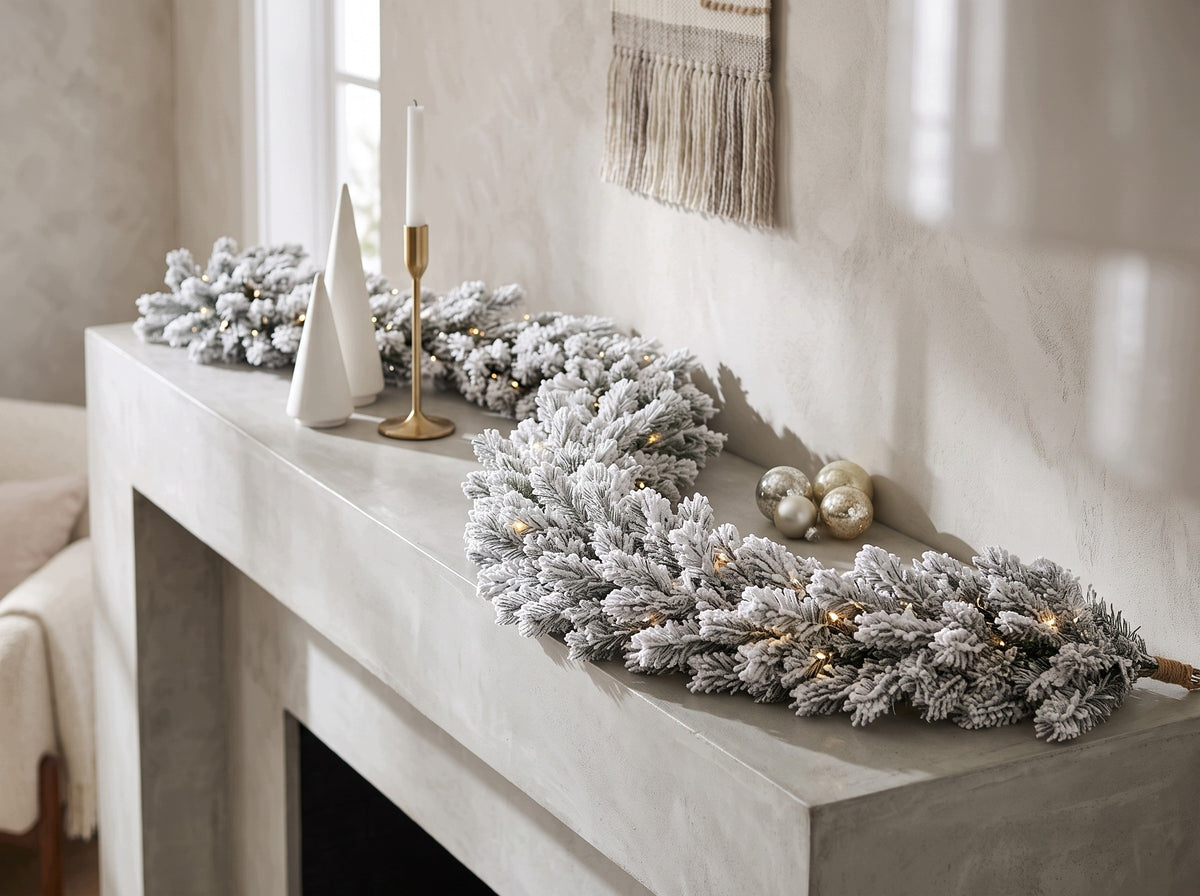 Christmas garland covered with snow green snow-covered 100 cm 100 % PE+PCV Manufacturer code Girlanda ośnieżona święta 100 cm