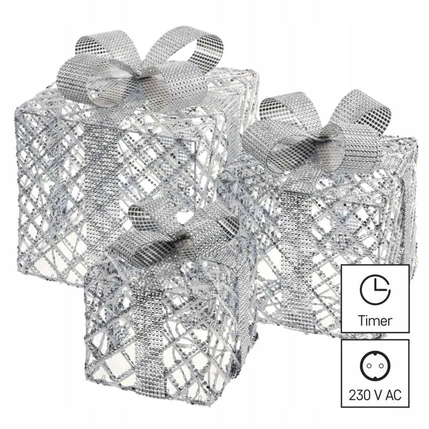 Christmas gifts under the Christmas tree 72 LED silver cold white timer IP44 EMOS EAN (GTIN) 8592920093986