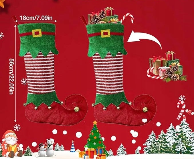 Christmas socks 2 pcs 56x18 cm Elf large for fireplace Mineup Brand no brand