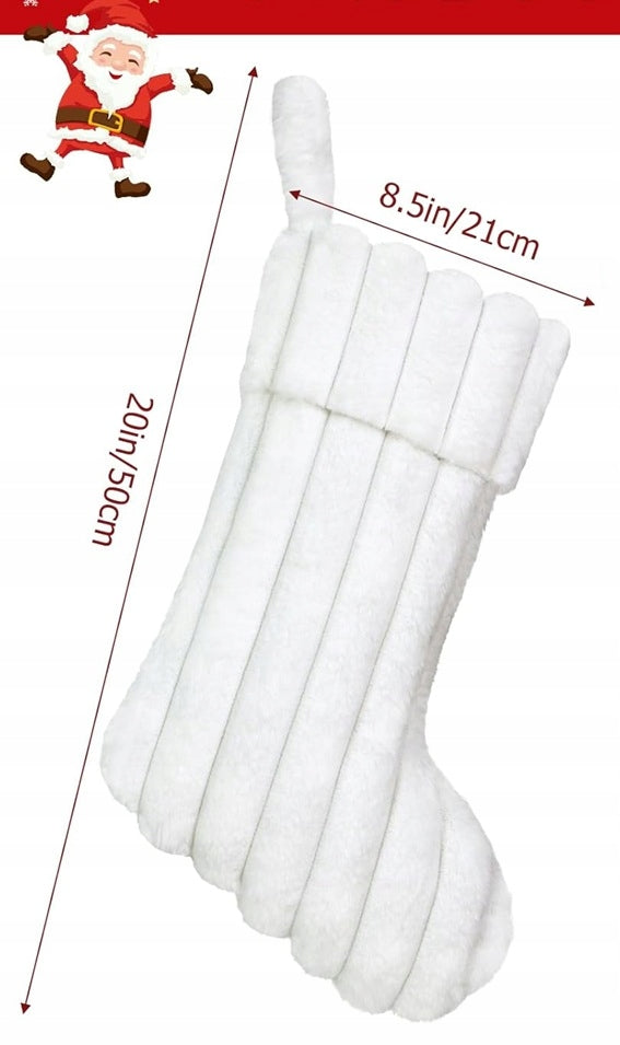 Christmas socks 4pcs 50cm white socks for fireplace, decoration Brand no brand