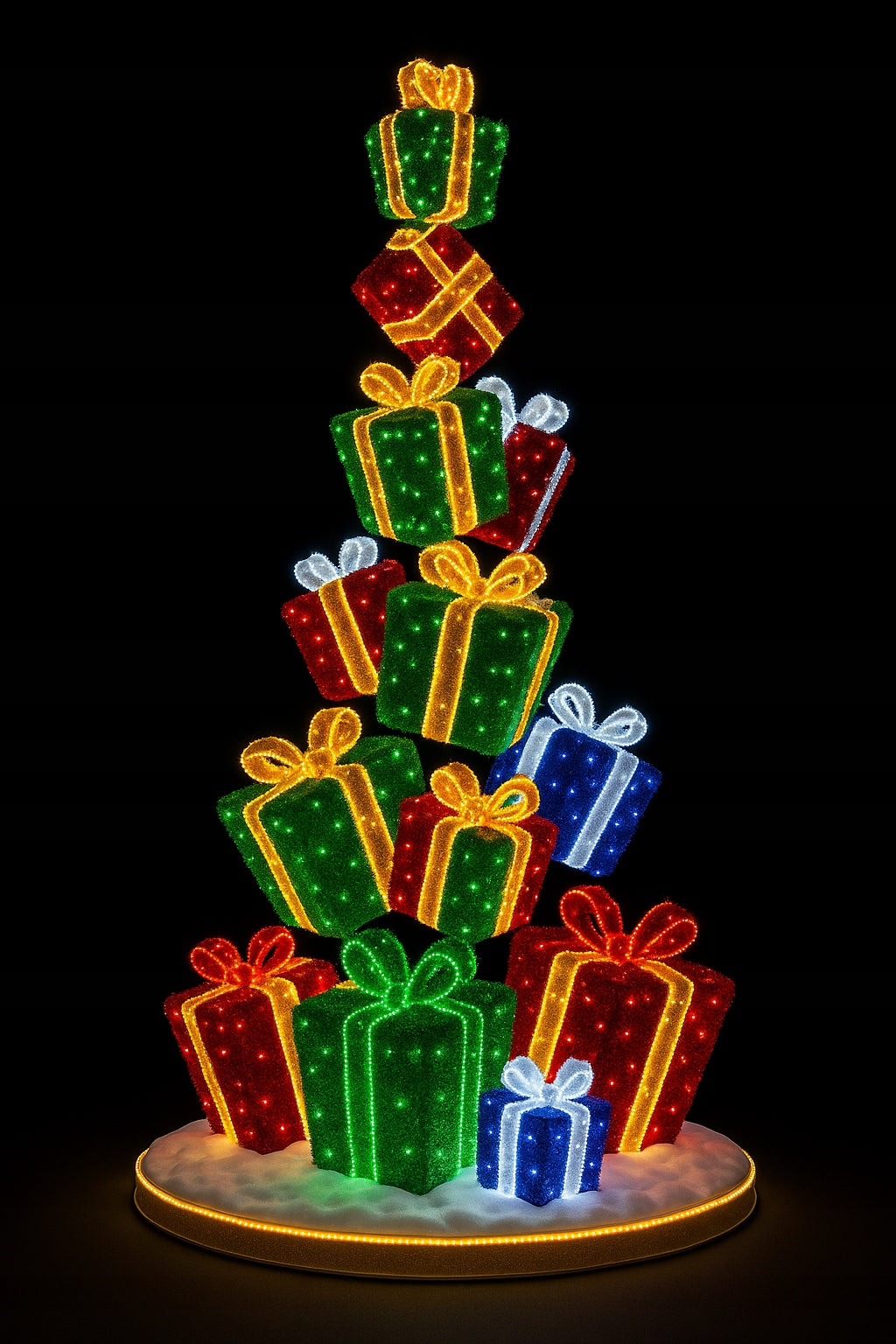 Christmas tree GIANT - A PILE OF GIFTS! LED cord! LED DECORATION! height 400-450cm