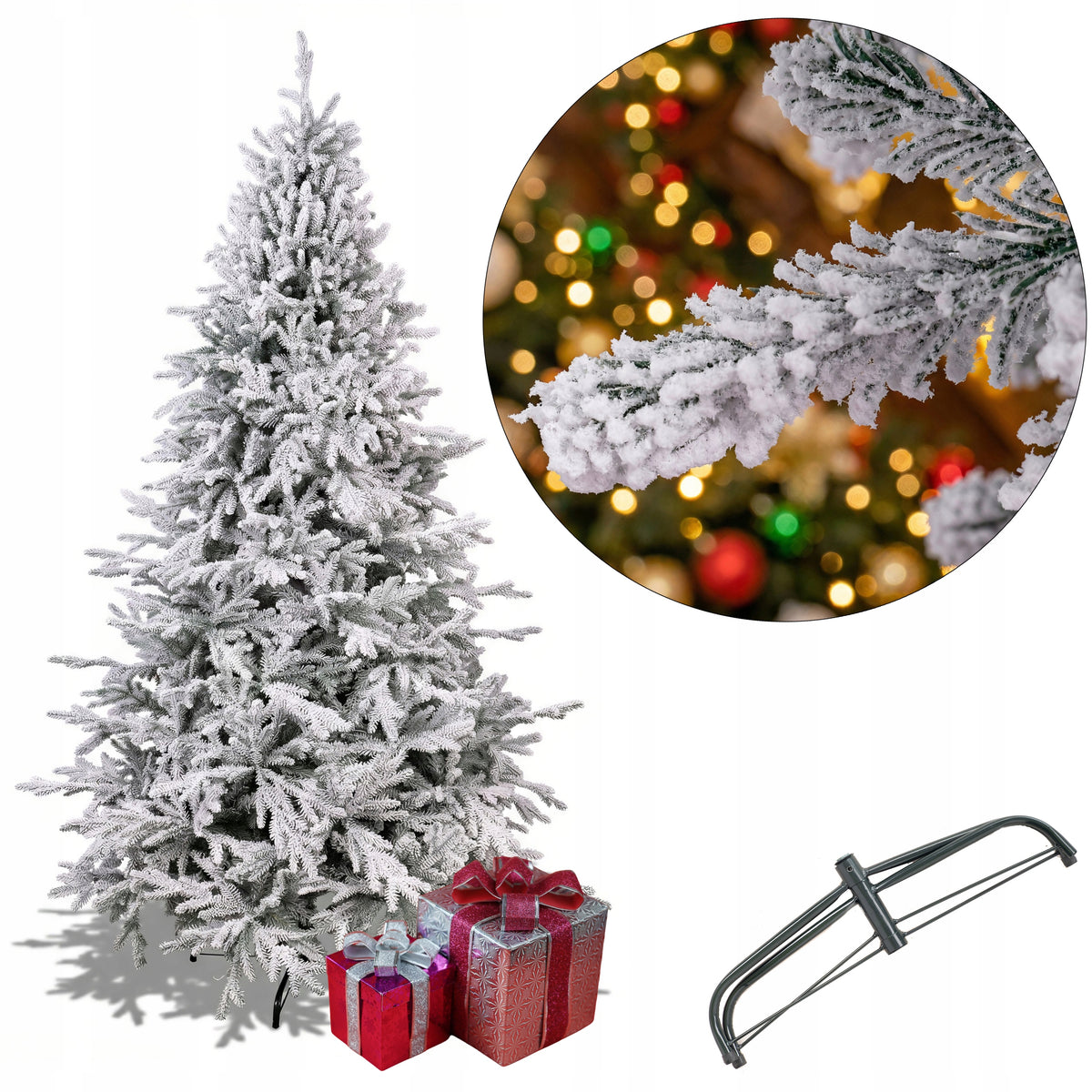 Christmas tree LIKE ALIVE 220 cm INTENSIVELY SNOWED XXL 1055 TIPS