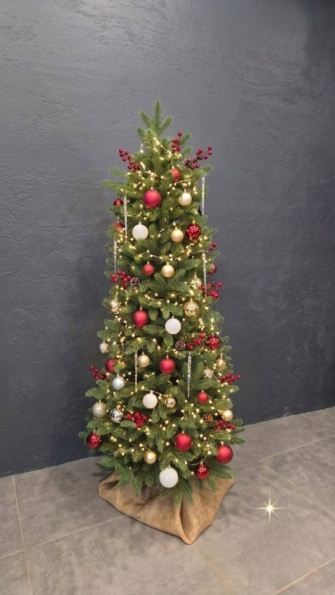 Christmas tree artificial Spruce Royal SLIM 200cm like live twigs PE NARROW slim Packaging status original
