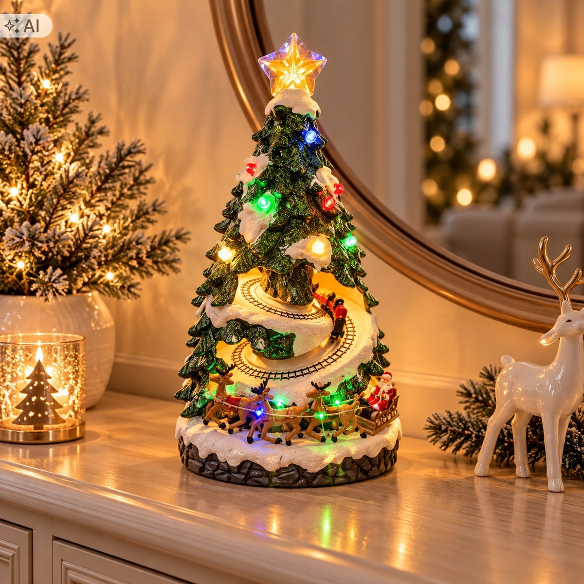 Christmas tree music box Led USB cable melodies moving accessories Packaging status original
