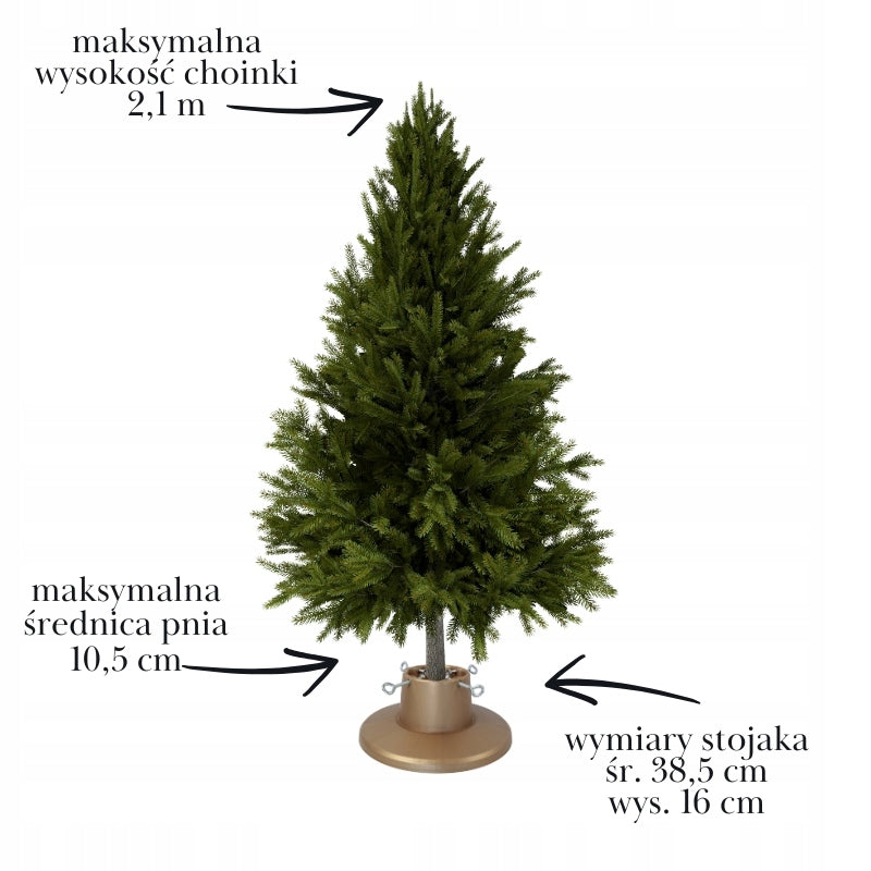 Christmas tree stand GOLD modern water container 2,1m STABLE plastic Manufacturer code H5110GO