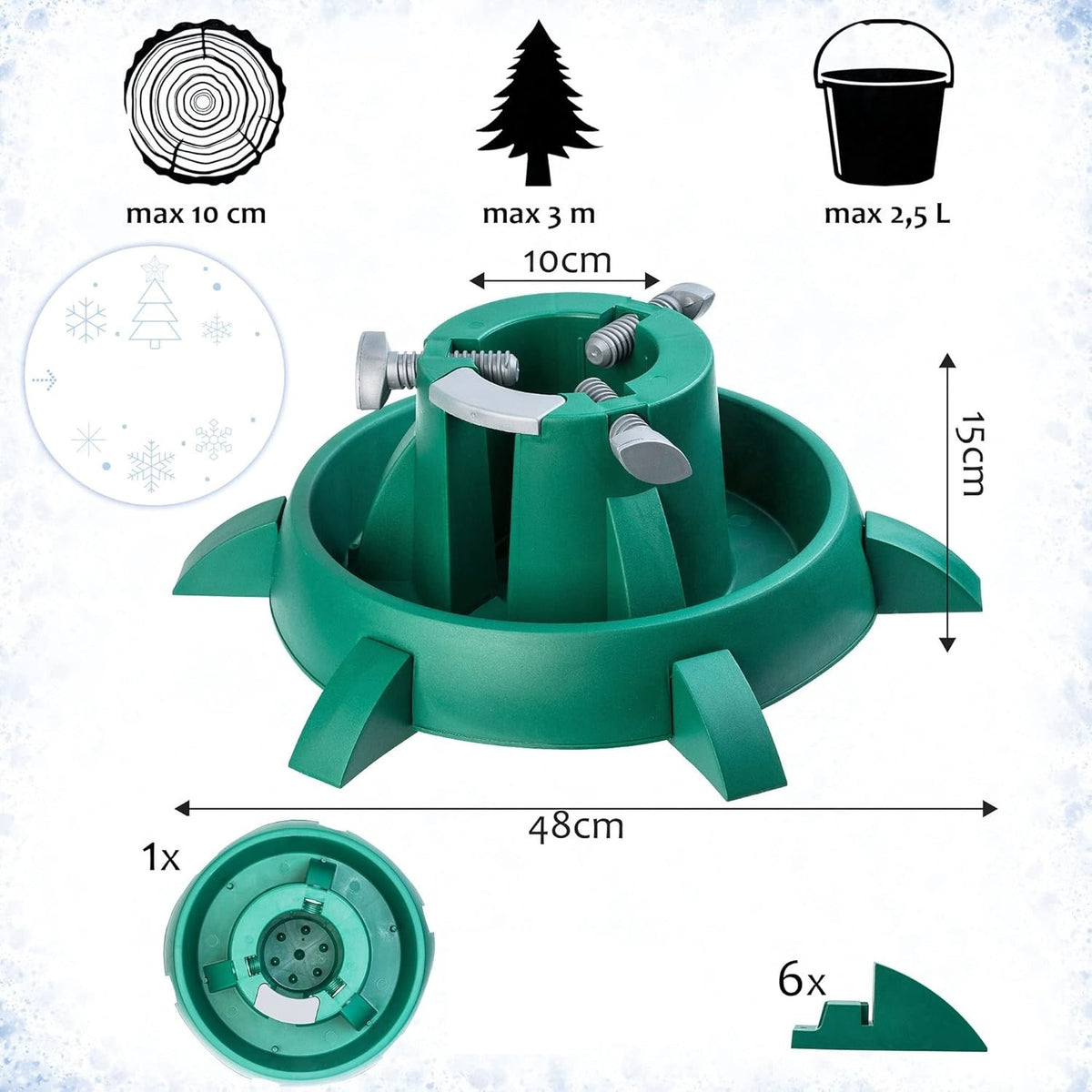 Christmas tree stand up to 3m with water tank green 48cm Manufacturer code 123