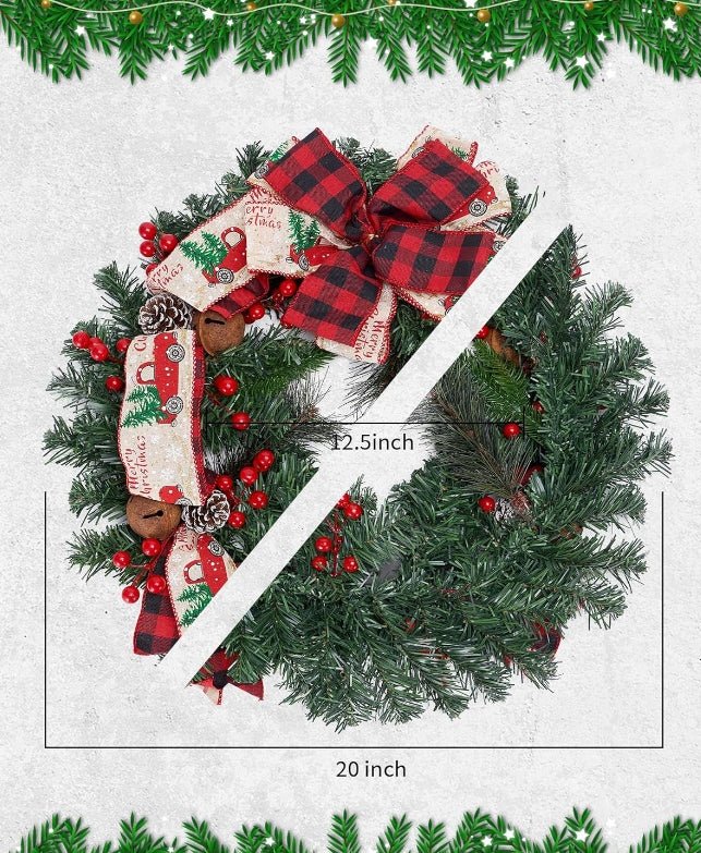 Christmas wreath 50 cm decorated Christmas wreath motif red Brand no brand
