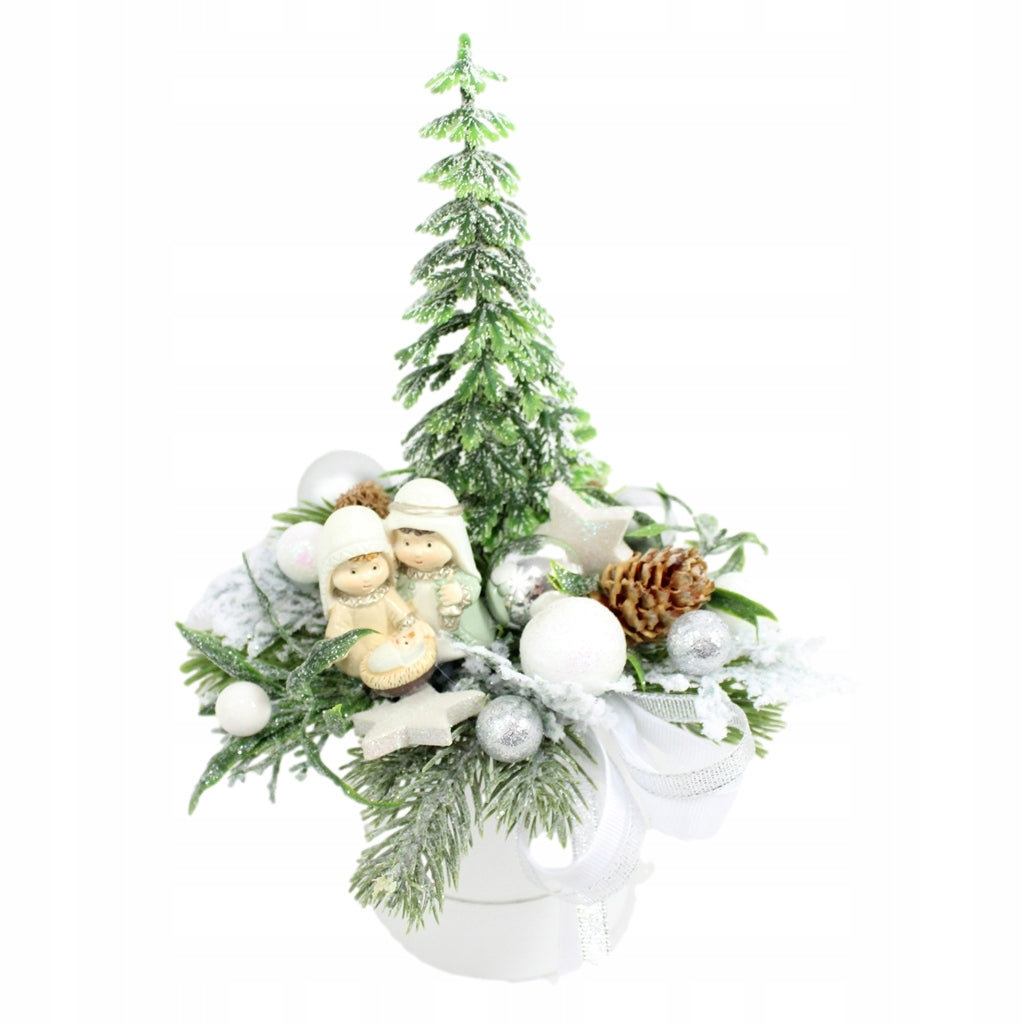 Christmas wreath for table box home decoration nativity scene