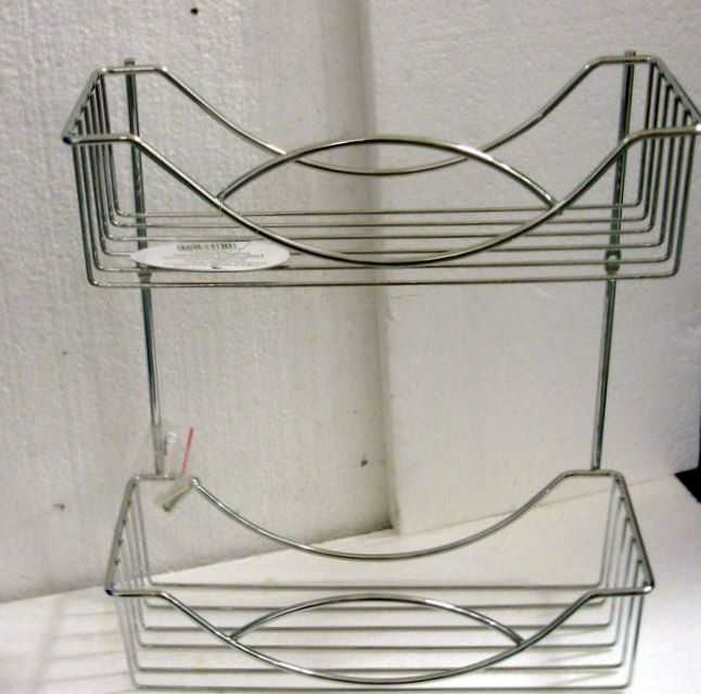 Chrome wire shelf rectangular 2 shelves aw096 Brand AWD Interior