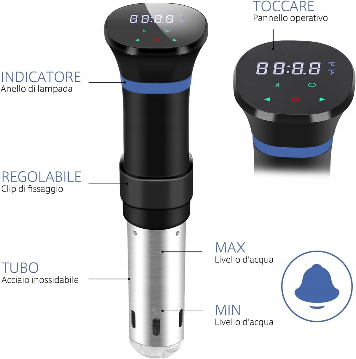 Circulator Sous Vide Submersible Thermostat 1000W LCD Touch 15L Brand no brand