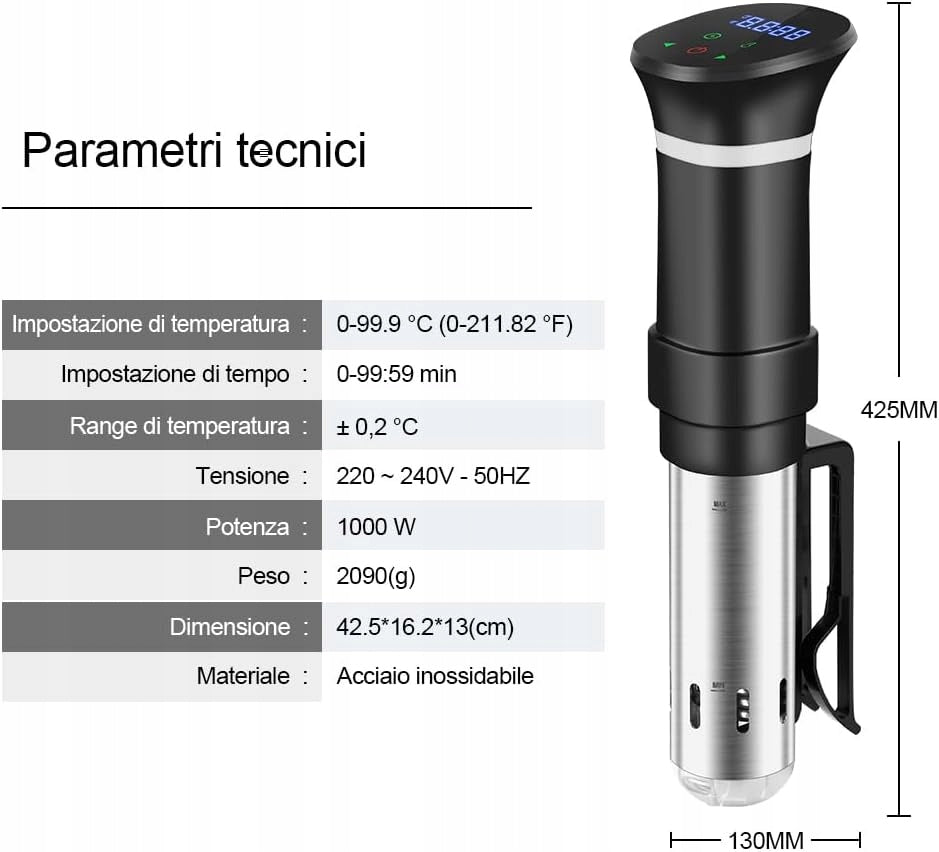 Circulator Sous Vide Submersible Thermostat 1000W LCD Touch 15L Manufacturer code 5906663259050