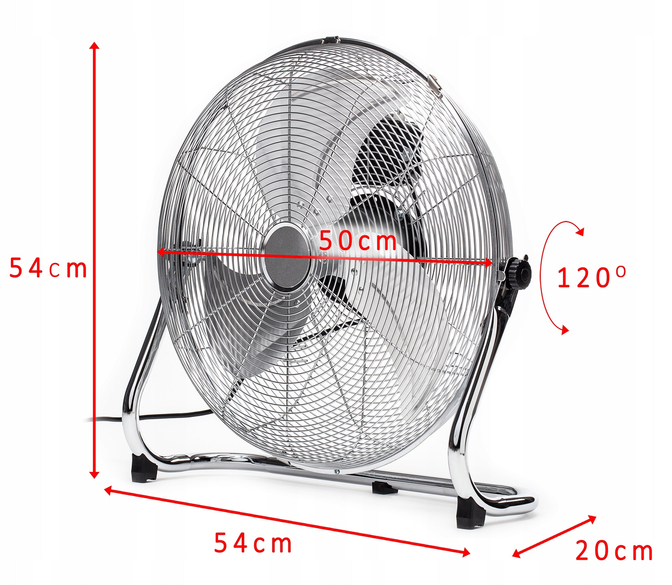 Circulator floor fan 110W 50cm chrome metal Esperanza EHF006 Brand Esperanza