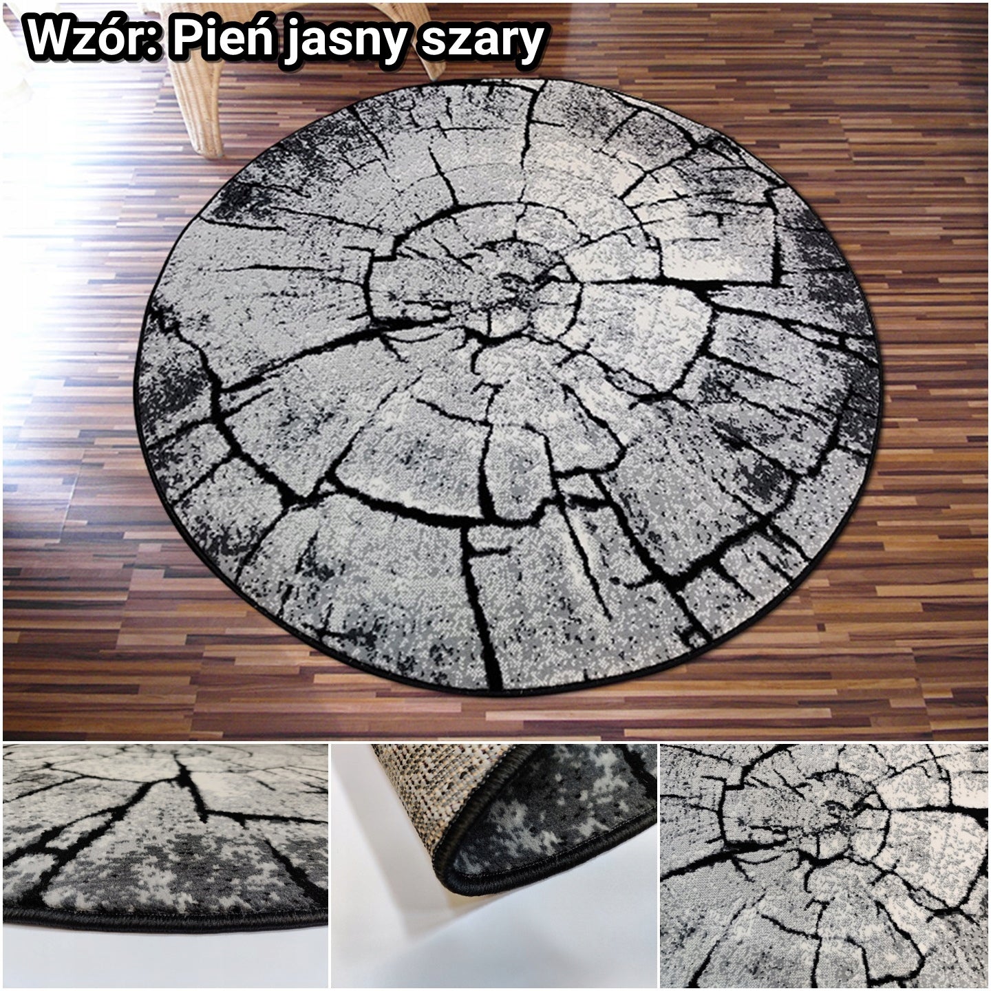 Classic Carpet ROUND with bristles CIRCLE Alfa 100x100 cm Mix patterns Brand Alfa