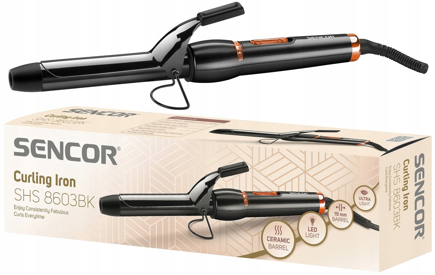 Classic Hair Curler Sencor 8603BK 38W LED Ceramic Cord 360st