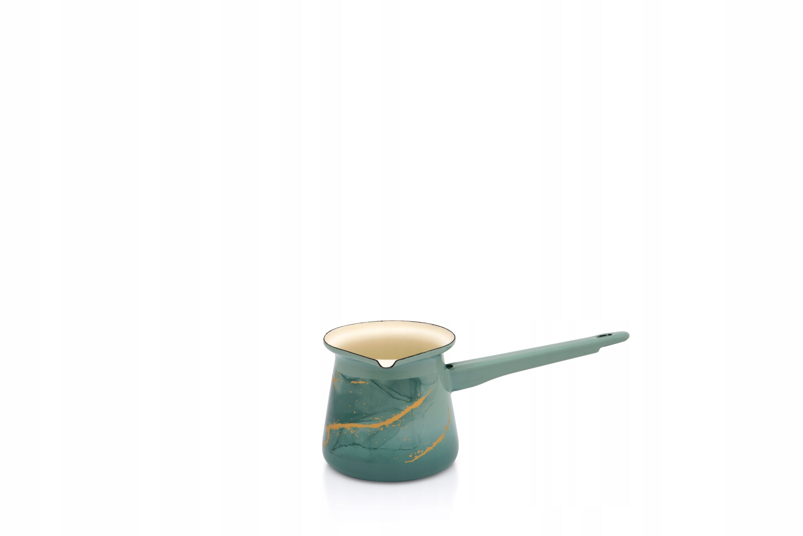 Classic enamel crucible for 4 coffees, 0.4l, mint marble, Marble