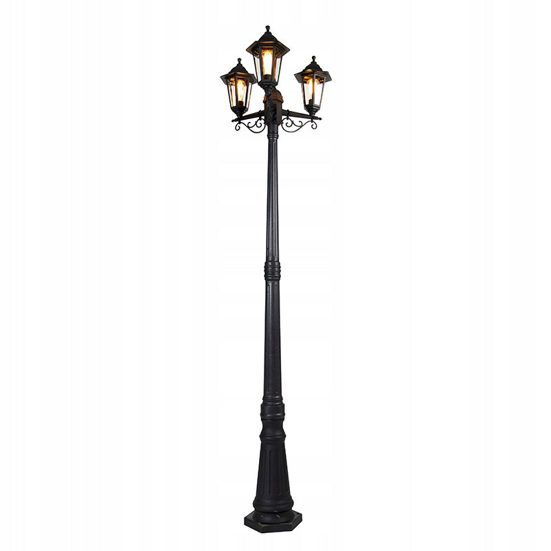 Classic outdoor lantern black 3-light source IP44 - New Haven