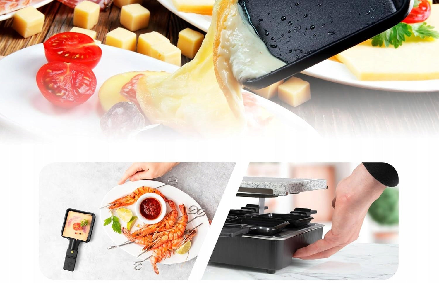 Clatronic RG 3518 ELECTRIC GRILL Raclette 8 person stone + pans Power 1400 W